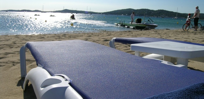 transat sur la plage du camping port grimaud